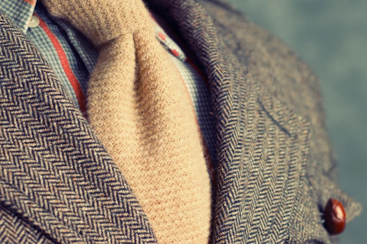 Retro-Tweed-Jacke in beige