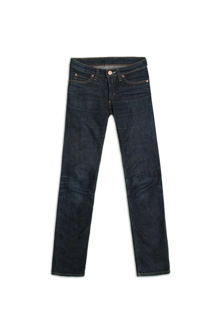 Blaue Bootcut-Frauenjeans